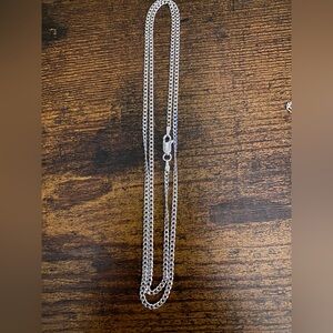 Italian 925 Sterling Silver, 2 mm, 24 inch Solid Cuban Design Chain